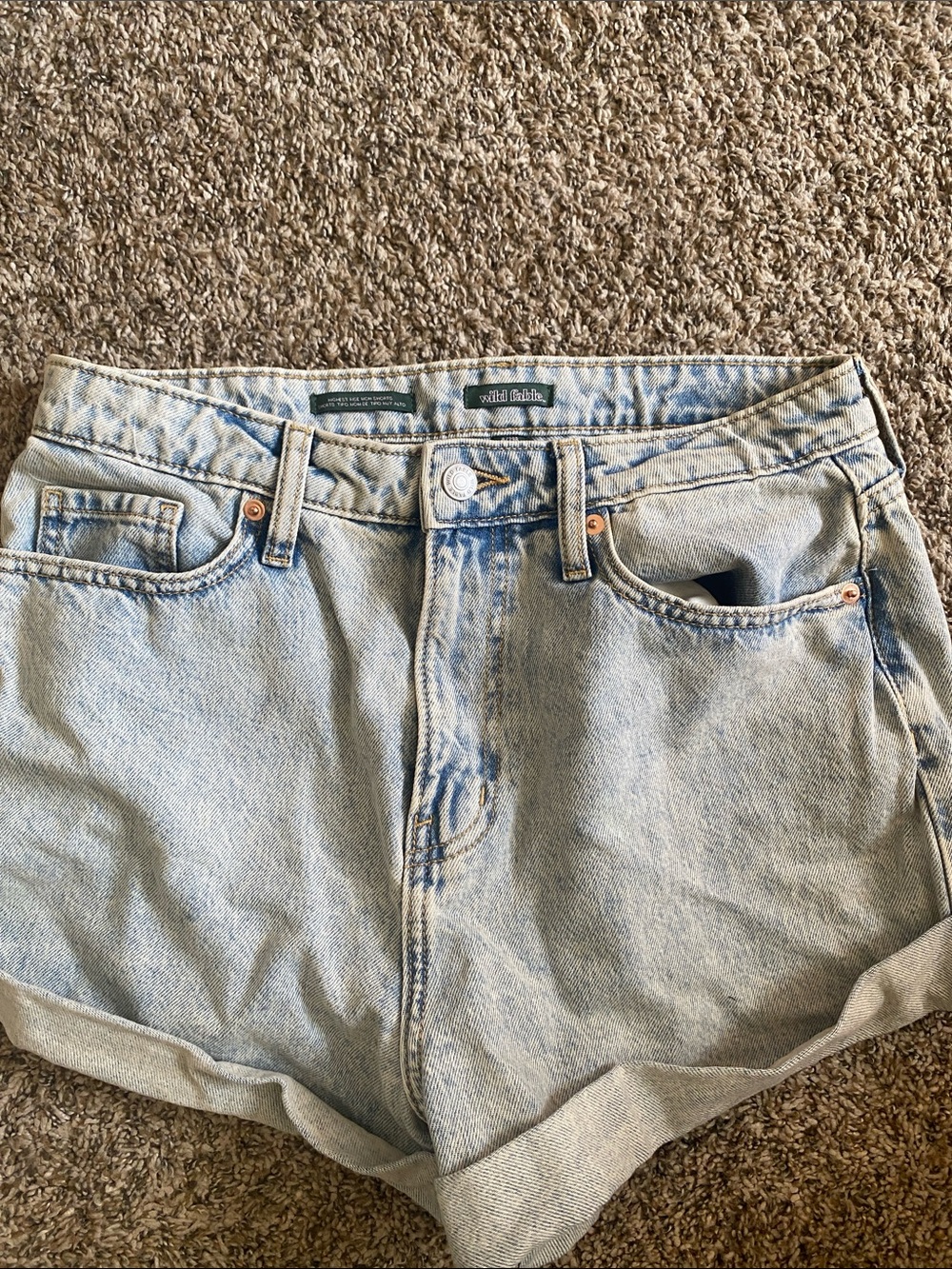 wild fable Light Wash High-Rise Rolled Hem Jean Shorts